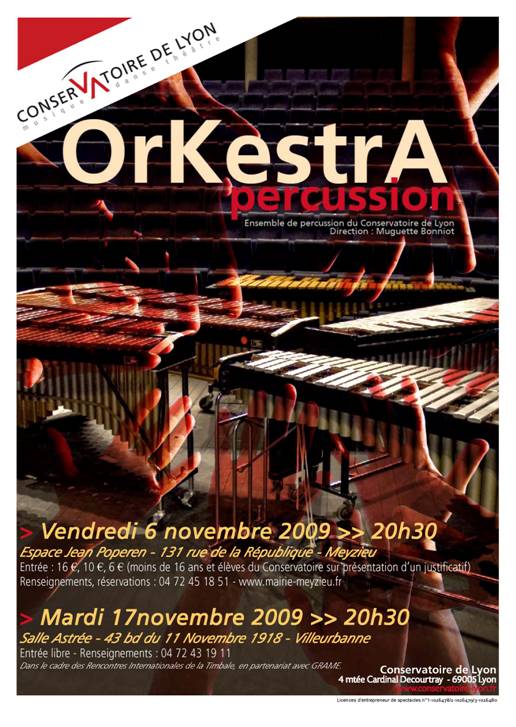 Les prochains concerts dOrKestrA Percussion